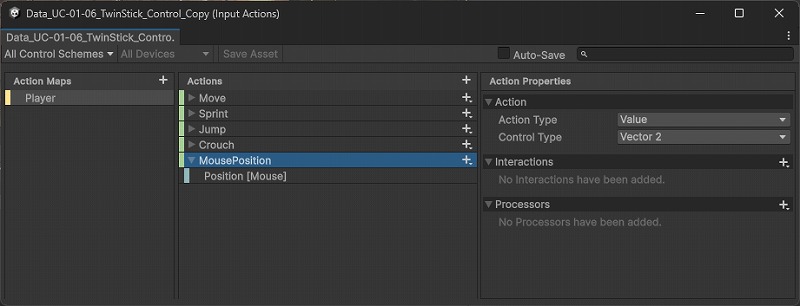 Input Actions の設定