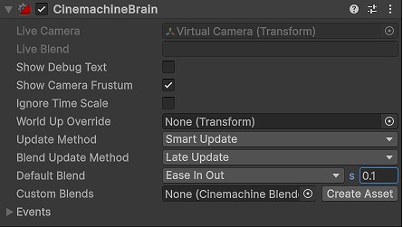 CinemachineBrain の設定