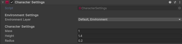 CharacterSettings の設定