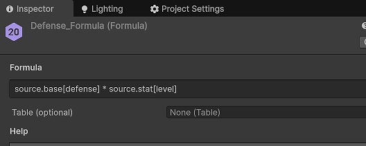 Defense_Formula アセットの設定