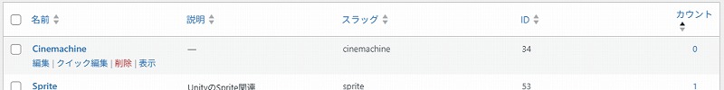 カテゴリーの削除