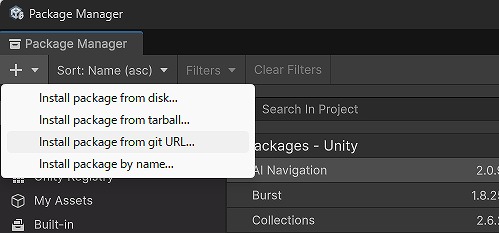 Package Manager から追加