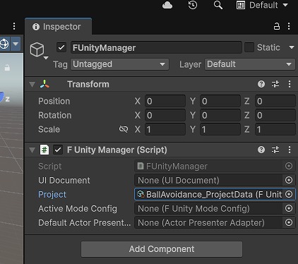 FUnityManagerのインスペクター