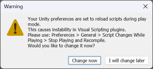 Change now を選択